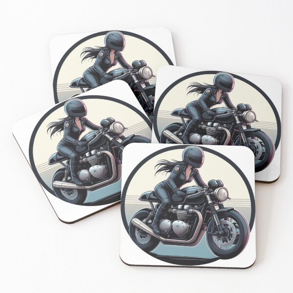 Item preview, Cafe Racer Biker Girl : Automotive Merchandise -  designed and sold by InfmsCorp.
