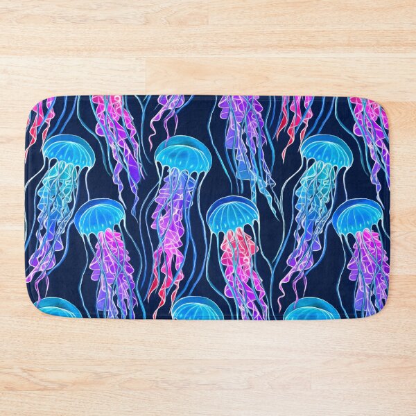 Item preview, Luminescent Rainbow Jellyfish on Navy Blue designed and sold by micklyn.