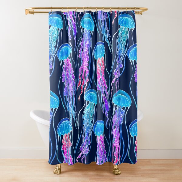 Item preview, Luminescent Rainbow Jellyfish on Navy Blue designed and sold by micklyn.