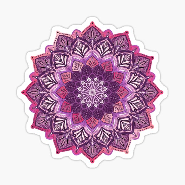 Item preview, Boho Mandala en violet foncé et rose designed and sold by micklyn.