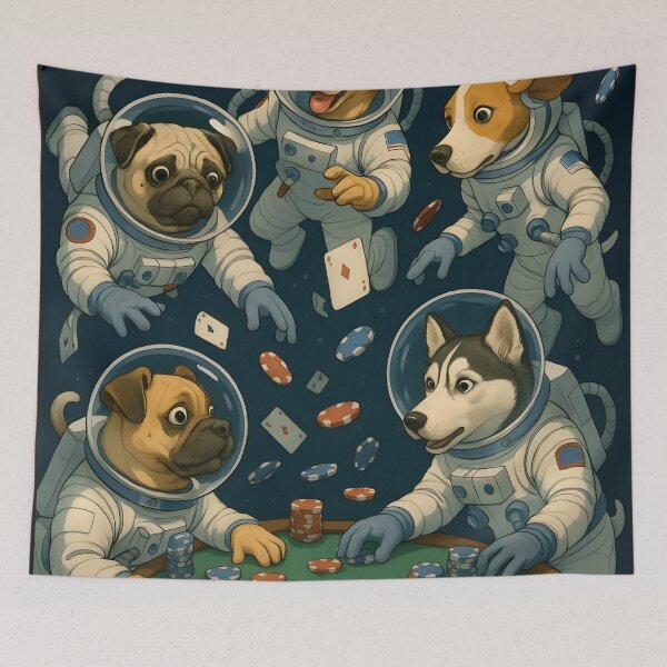 Item preview, Dogs Playing Poker in Space designed and sold by Uglyandcute.