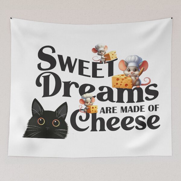 Item preview, Cat and Mouse Sweet Dreams are Made of Cheese designed and sold by Freshinkshop.