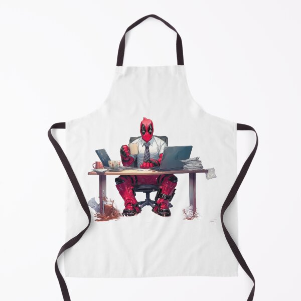 Aperçu de l'œuvre Deadpool au Bureau – Café, Chaos et Cravates créée et vendue par LoomisDreams.