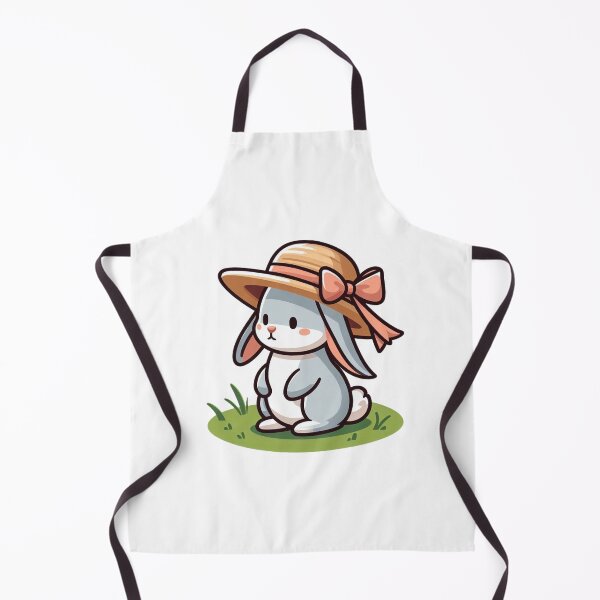 Item preview, Cartoon Bunny with Ribbon Straw Hat – Garden Time Vibes designed and sold by Confuzz1ed.