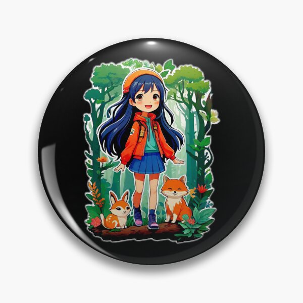 Item preview, Kawaii image with an anime girl in the company of two animals in the woods! designed and sold by Giulivo Store Graphic.