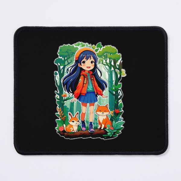 Item preview, Kawaii image with an anime girl in the company of two animals in the woods! designed and sold by Giulivo Store Graphic.