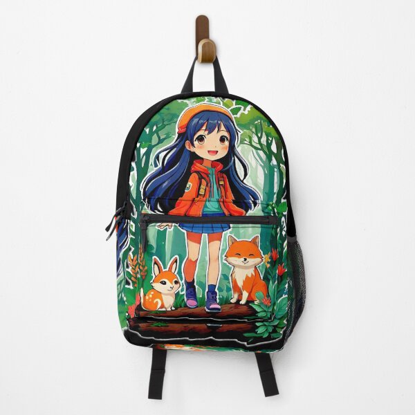 Item preview, Kawaii image with an anime girl in the company of two animals in the woods! designed and sold by Giulivo Store Graphic.