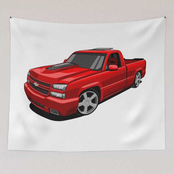 Item preview, Red Chevy Silverado Truck – Custom Muscle Truck Vector designed and sold by wisnubayuaji.