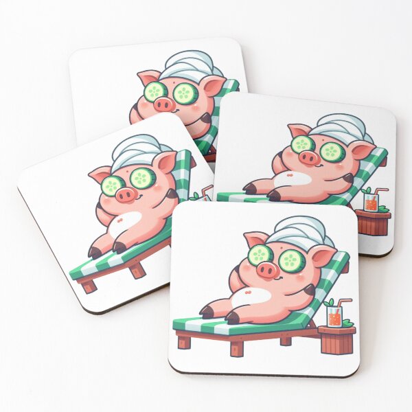 Item preview, Cartoon Pig on Spa Day – Relaxed Vacation Mood designed and sold by Confuzz1ed.