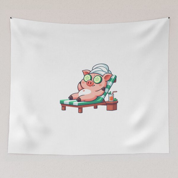 Item preview, Cartoon Pig on Spa Day – Relaxed Vacation Mood designed and sold by Confuzz1ed.