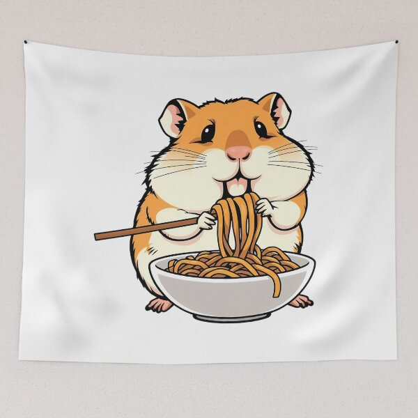 Item preview, A hamster eating noodles designed and sold by DOG DESIGN.