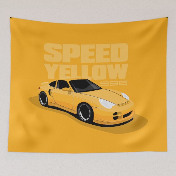Item preview, 2004 Speed Yellow 911 996 turbo illustration designed and sold by blackdogshop.