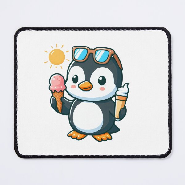 Item preview, Cartoon Penguin with Ice Cream – Summer Chill Mood designed and sold by Confuzz1ed.