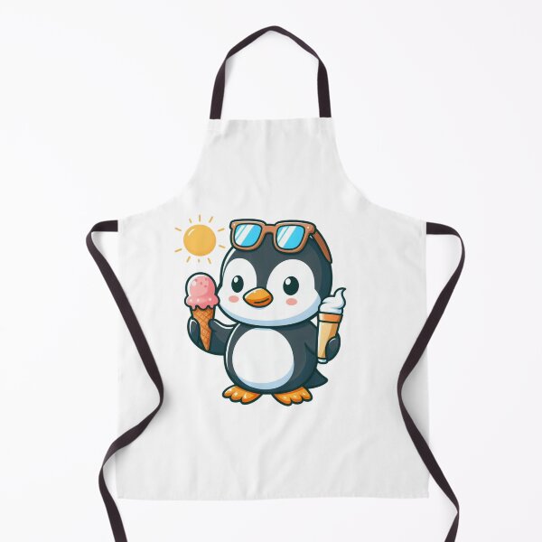 Item preview, Cartoon Penguin with Ice Cream – Summer Chill Mood designed and sold by Confuzz1ed.