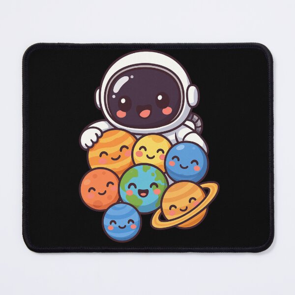 Item preview, Chibi Astronaut Hugging All 8 Cute Planets – Space Group Hug Design designed and sold by ColorSplash123.