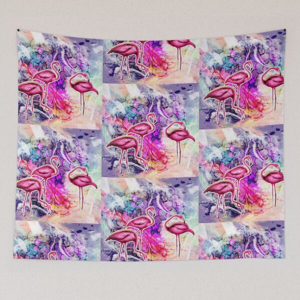 Item preview, Flamingos searching for food designed and sold by AnnabellaRh.
