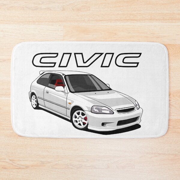 Item preview, JDM Honda Civic EK9 Hatchback Vector Illustration – White Tuned Street Racer Art designed and sold by wisnubayuaji.