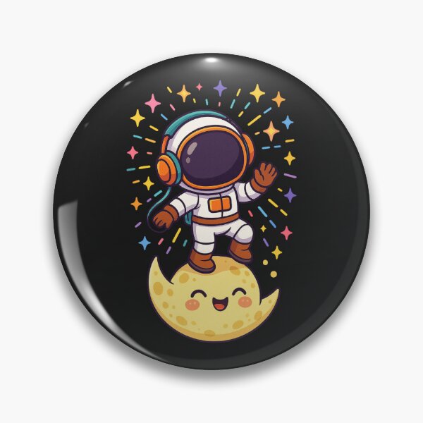 Item preview, Astronaut Dancing on Kawaii Moon with Headphones – Starry Disco Lights designed and sold by ColorSplash123.