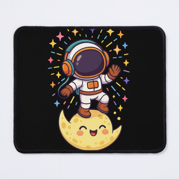 Item preview, Astronaut Dancing on Kawaii Moon with Headphones – Starry Disco Lights designed and sold by ColorSplash123.