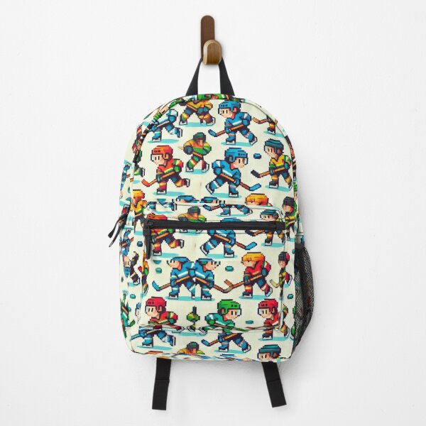 Item preview, hockey themed backpack design designed and sold by TEEJAMBOREE.
