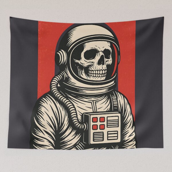 Item preview, Skull Astronaut Retro SciFi Horror Art designed and sold by Shoot-The-Moon.
