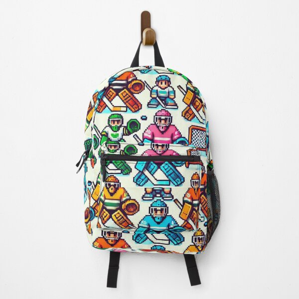 Item preview, hockey themed backpack design designed and sold by TEEJAMBOREE.