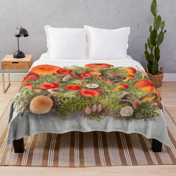 Item preview,  Botanical Study of Mushrooms – 1880 Vintage by Mary Vaux Walcott designed and sold by EmeraldeaArt.