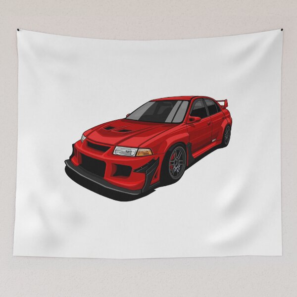 Item preview, Red Evo V – Aggressive JDM Street Racer Vector Design designed and sold by wisnubayuaji.