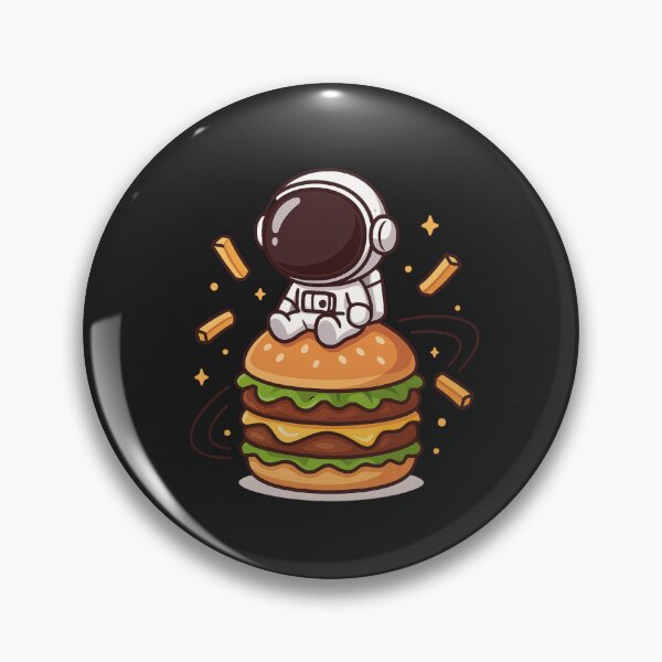 Item preview, Mini Astronaut on a Burger Planet – Funny Space Food Surreal Art designed and sold by ColorSplash123.