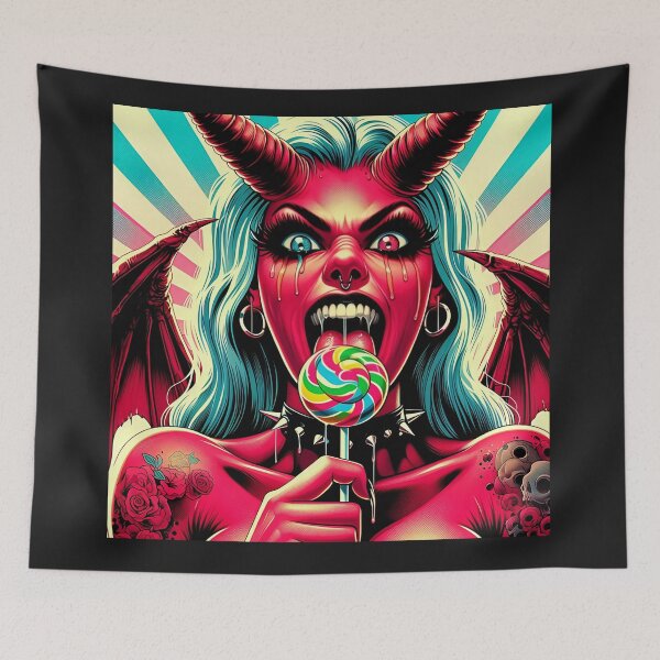 Item preview, Comic Demon Lady Lollipop Wings designed and sold by Voodoo Store Paranormal Collections.