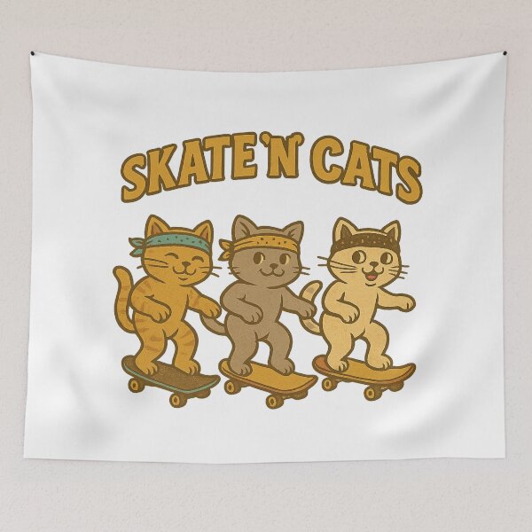 Item preview, Skate N Cats Retro Cartoon designed and sold by KalixSt.