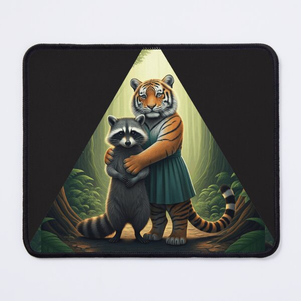 Item preview, Forest Friends – Cute Tiger & Raccoon in Cozy Nature Scene designed and sold by Amateurtrader.