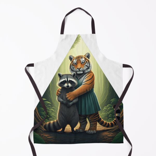 Item preview, Forest Friends – Cute Tiger & Raccoon in Cozy Nature Scene designed and sold by Amateurtrader.