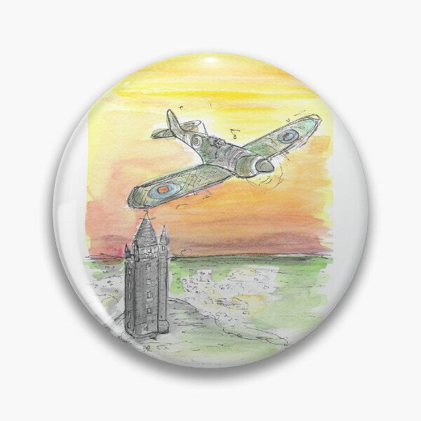 Item preview, Spitfire over Scrabo Tower artwork.  designed and sold by DebTheZeb.