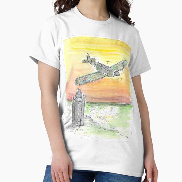 Item preview, Spitfire over Scrabo Tower artwork.  designed and sold by DebTheZeb.