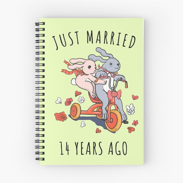 Item preview, Just Married 14 Years Ago - 14th Anniversary Couple Bunnies Tee, Phone Cases And Other Gifts designed and sold by MemWear.