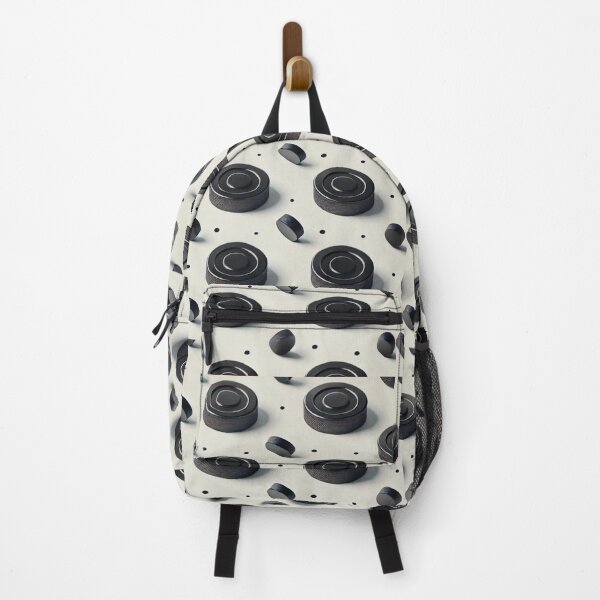 Item preview, hockey themed backpack design designed and sold by TEEJAMBOREE.