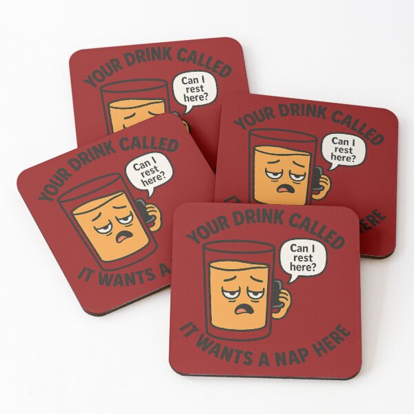 Item preview, Your Drink Called – Funny Cartoon Coaster Design designed and sold by The Expression Den.