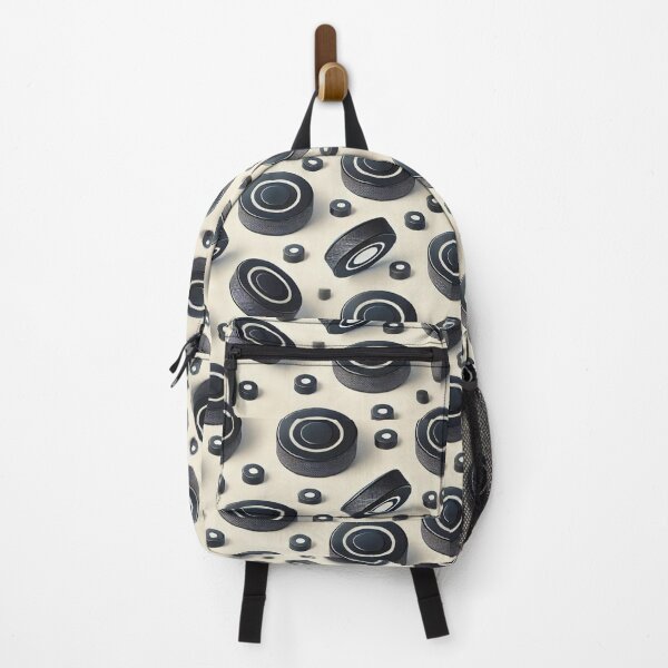 Item preview, hockey themed backpack design designed and sold by TEEJAMBOREE.