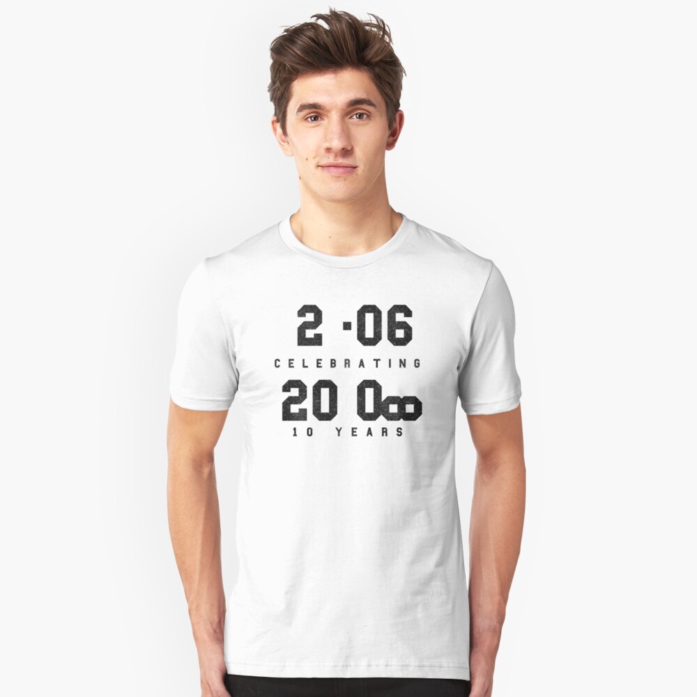 10 Year Anniversary CAD fan shirt - Black text Slim Fit T-Shirt