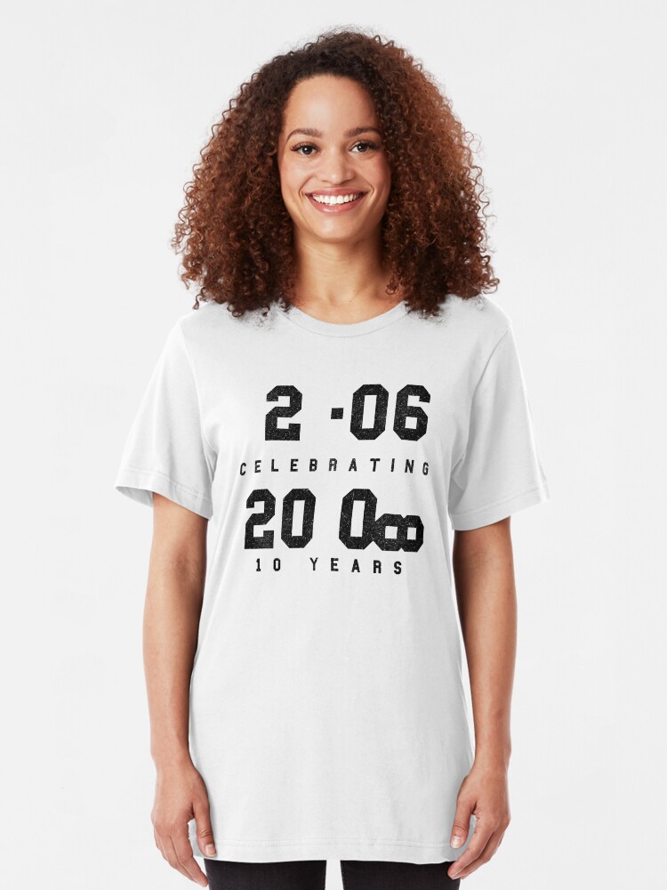 Alternate view of 10 Year Anniversary CAD fan shirt - Black text Slim Fit T-Shirt