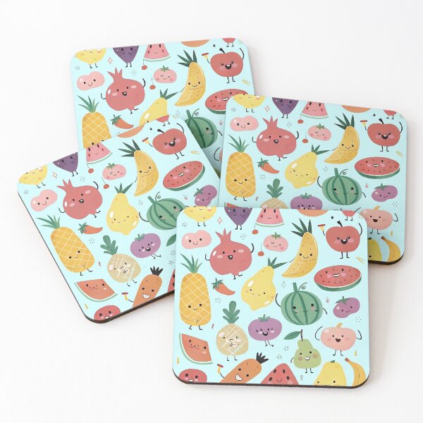 Item preview, Happy Fruits and Vegetables Pattern designed and sold by Napxcha.