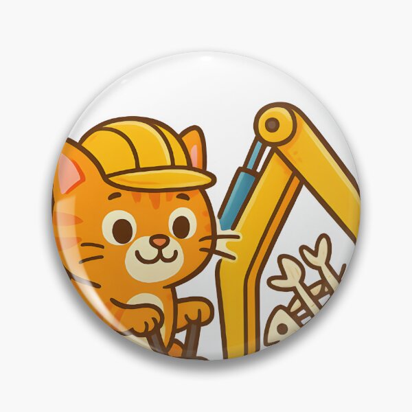 Item preview, Cat Operating a Mini Excavator designed and sold by Uglyandcute.