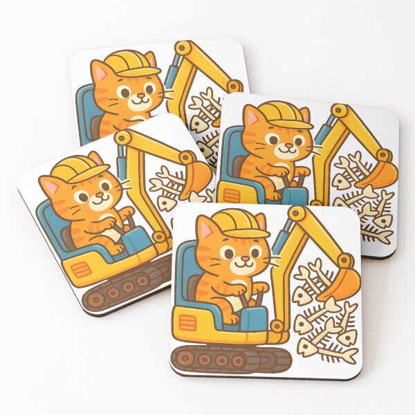 Item preview, Cat Operating a Mini Excavator designed and sold by Uglyandcute.