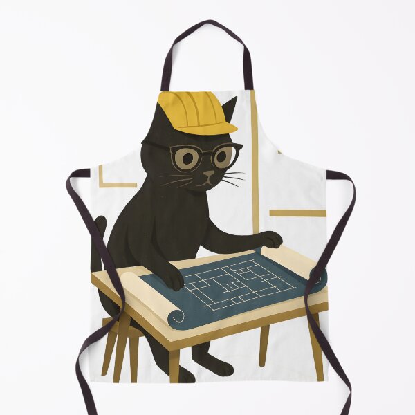 Item preview, Architect Cat with Blueprints designed and sold by Uglyandcute.