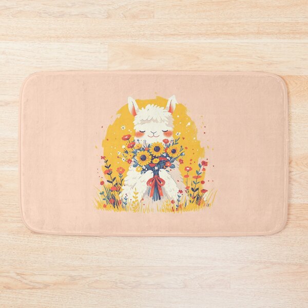 Item preview, Cute llama with Sunflowers designed and sold by WoollenLlama.