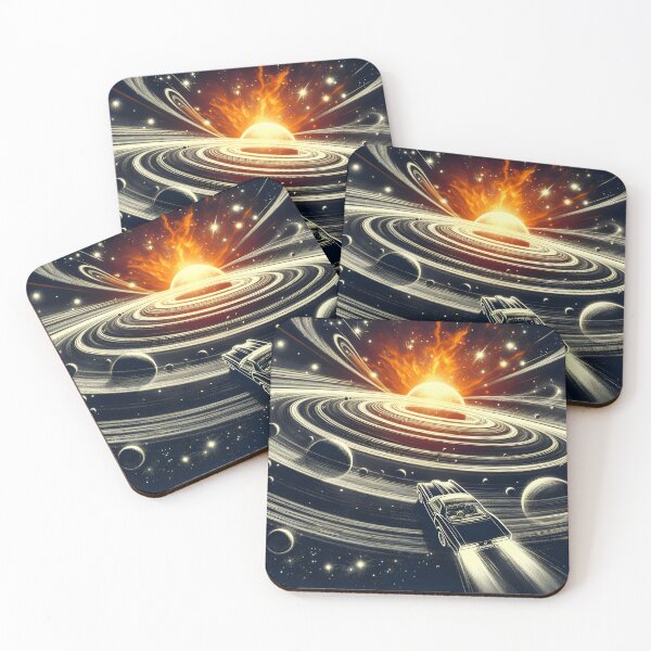 Item preview, Charcoal Orange Space and Car, Ai Generated Art    designed and sold by ACC .