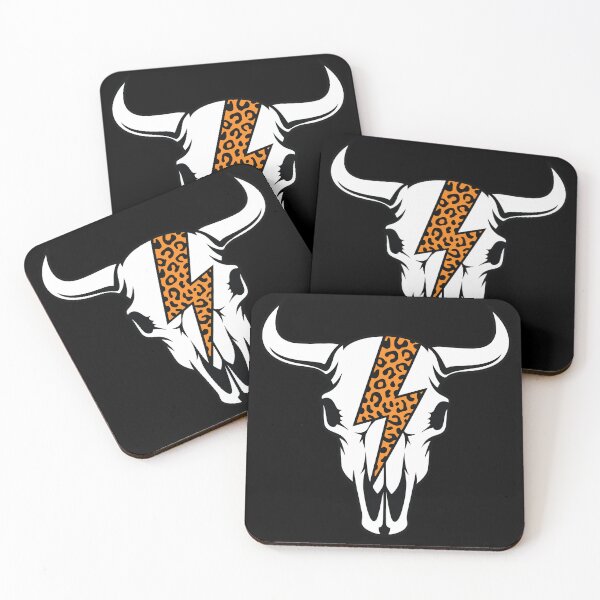 Item preview, Leopard Lightning Bolt Cow Skull Western Boho Style designed and sold by Eh Plus Designs.