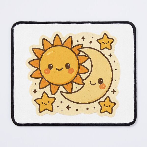 Item preview, Moon Sun Stars Space Vintage Retro Kawaii Cute Astrology Celestial Hippie Day Night designed and sold by SamiraArts.