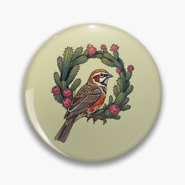 Item preview, Colorado Lark Bunting Bird Surrounded By Red Cacti Flowers designed and sold by taiche.